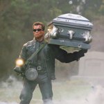 Terminator Carrying Coffin meme