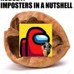 Imposters in a nutshell | NOBODY:
IMPOSTERS IN A NUTSHELL | image tagged in in a nut shell | made w/ Imgflip meme maker