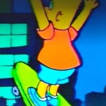 Bart flying on skateboard meme