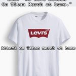 levis | Me: "Mom, could we buy some Attack on Titan merch?"; Mom: "We have Attack On Titan Merch at home."; Attack on Titan merch at home | image tagged in levis,attack on titan,anime,funny memes | made w/ Imgflip meme maker