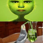 Cursed image: The Grinch | image tagged in unsee juice,cursed image,the grinch,memes,funny,merry christmas | made w/ Imgflip meme maker