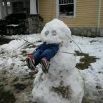 snow man attack