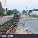 Motorcycle Crossing Train Tracks