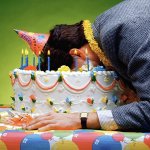 Face buried in cake