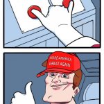 MAGA two buttons meme