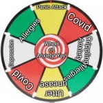 A seasonal game of unending stress for the whole family! | Panic Attack; Covid; Allergies; Wheel of Anxiety! Yay! Crippling Anxiety; Depression; Allergies; Covid; Utter unease; IS IT COVID OR ALLERGIES?!? | image tagged in spinning wheel,covid-19,anxiety,depression,panic,pandemic | made w/ Imgflip meme maker
