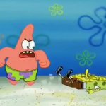 Patrick punches Spongebob GIF Template