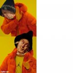 Wizard of Oz scarecrow-Drake hotline meme meme