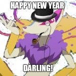 Gentleman Kyubi wishes you a happy new year | HAPPY NEW YEAR; DARLING! | image tagged in gentleman kyubi,happy new year,2021,darling,meme,gentleman | made w/ Imgflip meme maker