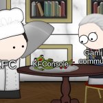 KFConsole | Gaming community; KFConsole; KFC | image tagged in chef showing sexy frog,kfconsole,kfc | made w/ Imgflip meme maker