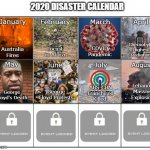 2020 Disaster Calendar meme