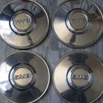 Four vintage SAAB Hubcaps meme