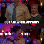 Magic customers | WHEN I THINK I HELPED ALL THE CUSTOMERS; BUT A NEW ONE APPEARS | image tagged in angela scares dwight,the office,retail | made w/ Imgflip meme maker
