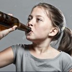 Underage girl drinking