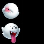 Drake alternative with Boo ghost from Super Mario (dark)