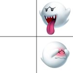 Drake alternative Boo ghost from Super Mario (reversed, right)