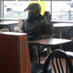 Master Chief In McDonalds | ME 2 HOURS AFTER EVERY COSPLAY CONVENTION: | image tagged in master chief in mcdonalds | made w/ Imgflip meme maker