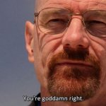 You're goddamn right meme