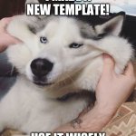i made a new template hope you like it | I MADE A NEW TEMPLATE! USE IT WISELY | image tagged in unsatisfied doggo | made w/ Imgflip meme maker
