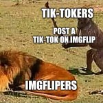 Hello IMGFLIP, goodbye tik-tok | TIK-TOKERS IMGFLIPERS POST A TIK-TOK ON IMGFLIP | image tagged in tik tok sucks | made w/ Imgflip meme maker