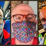 Men masked against airborne virus