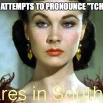 Southern and proud | WHEN A YANK ATTEMPTS TO PRONOUNCE "TCHOUPITOULAS" | image tagged in stares in southern | made w/ Imgflip meme maker