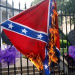 Burning confederate flag