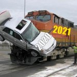 2021 Prediction | 2021; 2020 | image tagged in disaster train,2020,2021,prediction | made w/ Imgflip meme maker