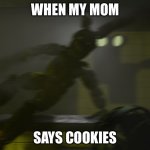 Cookies!!! | WHEN MY MOM; SAYS COOKIES | image tagged in funny,funny memes | made w/ Imgflip meme maker