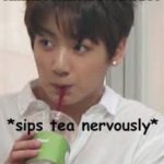 *sips tea* Jungkook | ME: WATCHING MY FRIENDS FIGHTING FOR A BOY | image tagged in sips tea jungkook | made w/ Imgflip meme maker