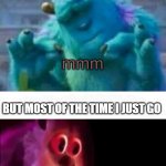 Who can relate?  XD | SOMETIMES I LOOK IN THE MIRROR AND I GO; BUT MOST OF THE TIME I JUST GO | image tagged in sulley mmm,monsters inc,mirror | made w/ Imgflip meme maker