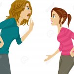 Mom and daughter fighting