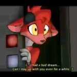 Foxy having a bad dream meme