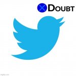 Twitter bird X Doubt