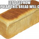 Breadddd | LET'S SEE HOW POPULAR THIS BREAD WILL GET | image tagged in breadddd | made w/ Imgflip meme maker