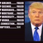 Trump failures before his failed presidency