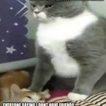 Big cat stomping small cat | ME KNOWING THAT ALL THE GIRLS I ASKED OUT SAID LETS JUST BE FRIENDS INSTEAD; EVERYONE SAYING I DONT HAVE FRIENDS | image tagged in big cat stomping small cat | made w/ Imgflip meme maker