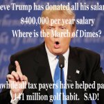 Trump salary donations meme