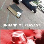 Unhand me peasant meme