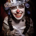 Clownville Mother Smiling  tin foil hat Clown