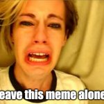 You're all so mean! | Leave this meme alone! | image tagged in leave britney alone | made w/ Imgflip meme maker