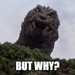 but why | BUT WHY? | image tagged in gmkgodzilla | made w/ Imgflip meme maker