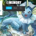 memory's vaporeon announcement