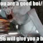 borgor | If you are a good boi/gal; scp 096 will give you a borgor | image tagged in scp 096 burger | made w/ Imgflip meme maker