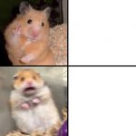 scared hamster meme