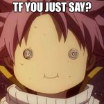 Fairy tail Natsu derp | TF YOU JUST SAY? | image tagged in fairy tail natsu derp | made w/ Imgflip meme maker