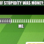 lots of  money | IF STUPIDITY WAS MONEY:; ME: | image tagged in lots of money,stupid people,me,memewizard59 | made w/ Imgflip meme maker