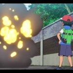 Ash looking at explosion