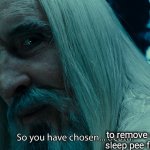 -It's baking a lot. | to remove away before sleep pee from bladder. | image tagged in saruman - death,lotr,pee,before and after,couch,magician | made w/ Imgflip meme maker