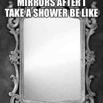 Mirror | MIRRORS AFTER I TAKE A SHOWER BE LIKE | image tagged in mirror | made w/ Imgflip meme maker
